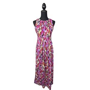 Wisp Purple Sleeveless‎ Maxi Dress Abstract Print Party Cocktail US 2